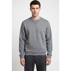 Robert Graham Bassi Crew Neck Sweatshirt Heathered Gray S Embroidered Knit $188
